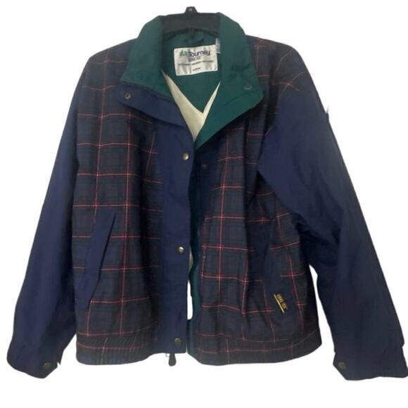 Tourney Jackets & Blazers - TOURNEY Gortex Waterproof Blue & Green Plaid Vintage Golf Jacket Size Medium